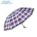 Soem- / ODM-Geschäft verwenden britische Art mehrfach, das Mann-Gitter-Gitter-Druck-Gewebe-3 faltender klassischer großer Regen-Regenschirm nimmt
